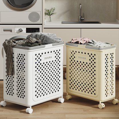 Large Capacity Collapsible Laundry Basket: Breathable Design & Built-In Wheels