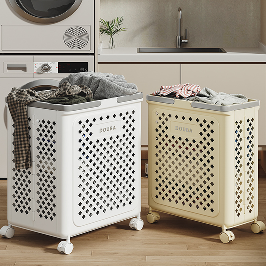 Large Capacity Collapsible Laundry Basket: Breathable Design & Built-In Wheels